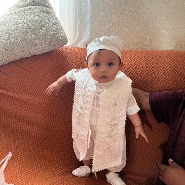 Baby Boy Christening Outfit 9 Pieces Set, White Blessing or Baptism ...