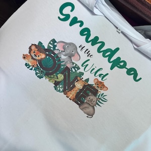 Wild One Family Matching Birthday T-shirt Bundle transfer sublimation PNG file, Mom and Dad, Jungle Safari designs, Lion giraffe