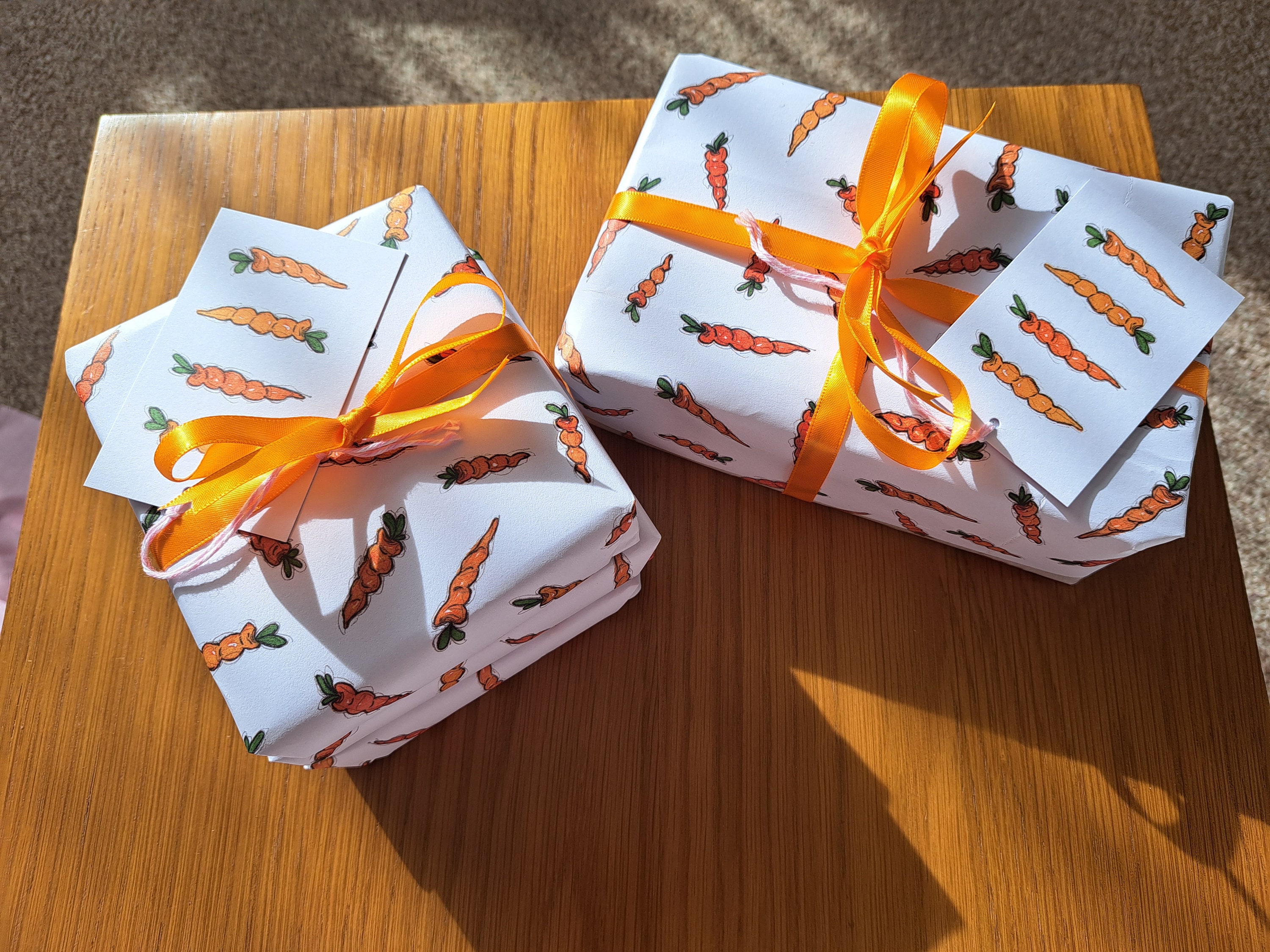 Carrot Wrapping Paper Set Gift Wrap, Fun Easter Gift Wrap
