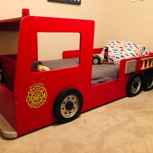 Fire Truck Bed Plans Pdf Format Create A Fireman Themed Bedroom For Your Child Perfect For The Diy Woodworking Enthusiast