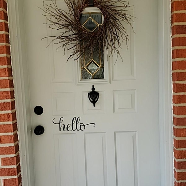 Hello Door Decal Front Door Greeting, Hello Sticker, Welcome to Our ...