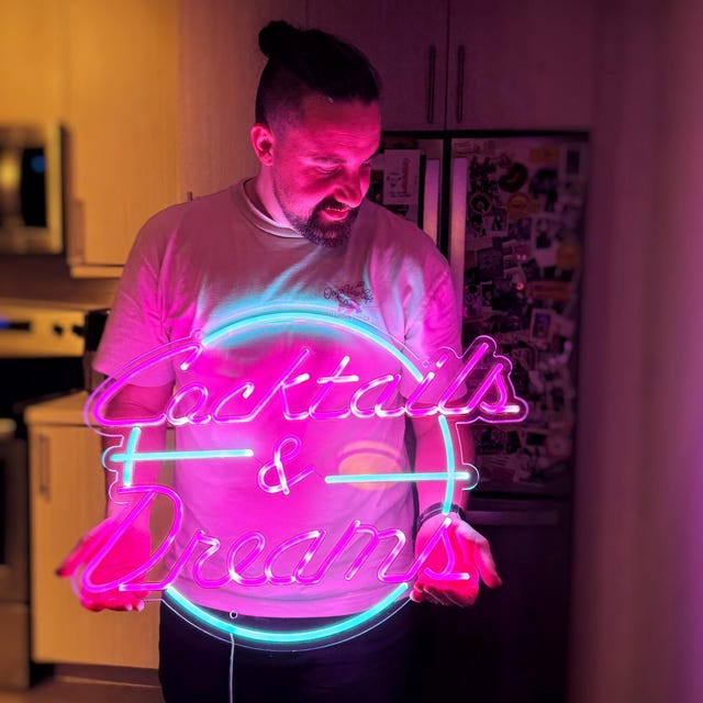 Cocktails & Dreams LED Neon Sign, 80's Retro Bar Decor - Etsy