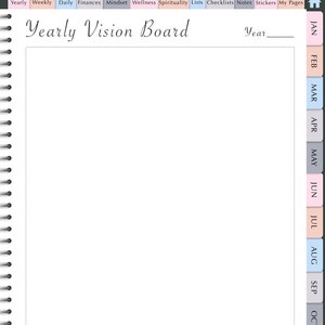 Printable Vision Board Planner 1100 Digital Stickers | Etsy