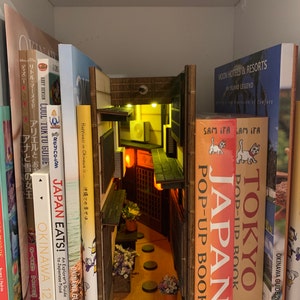 MINIALLEY Japan Assembled and Painted Complete Booknook Bookshelf Insert  Bookshelf Decor Alley Book Nook
