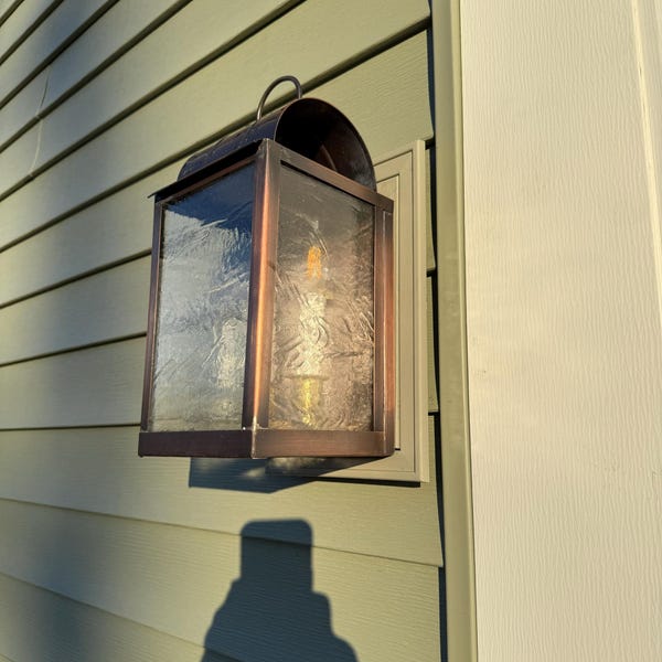 Curated visual reference: Gallery Detail: Three Lights Plateau Solid Copper Wall Lantern Handmade In Usa