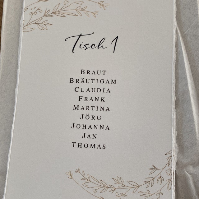 Seating Chart Cards Australia