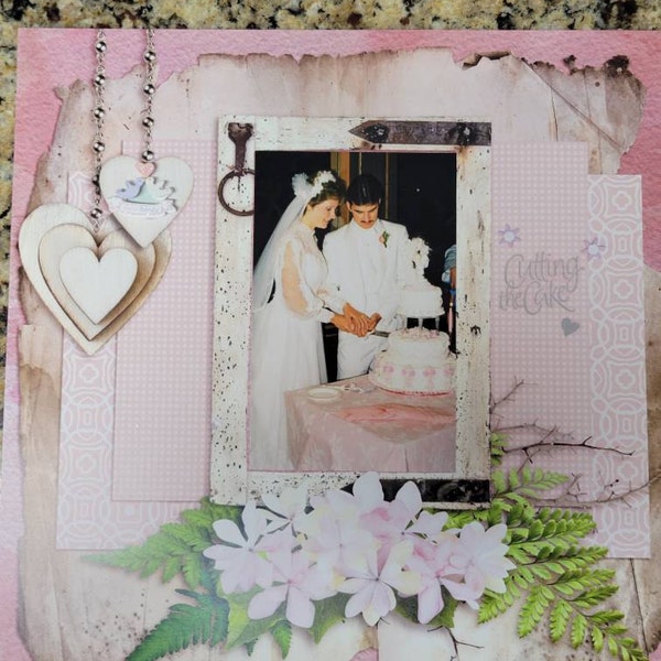 Shabby Hearts - Love - 2 Premade Scrapbook Pages - EZ Layout 5494 - Etsy