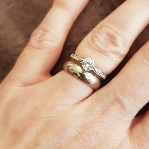 Solitaire Engagement Ring With Man Made Diamond Simulants - Available ...