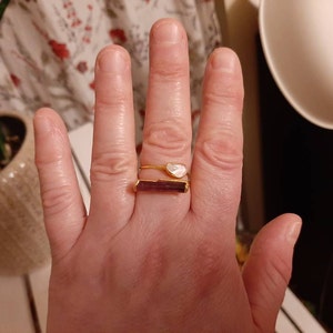 Customer photo from Beata, Raw Pink Tourmaline Bar Ring, Rubellite Tourmaline