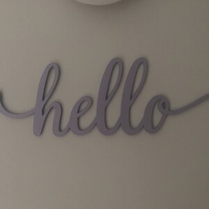 Hello Script Wood Sign wood Sign Art, Wooden Hello, Hello Sign, Laser ...