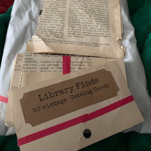 50 Vintage Library Catalog Cards Etsy