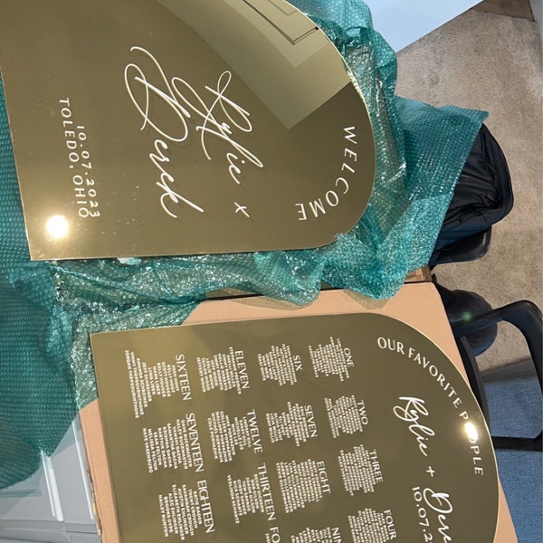 Gold Mirror Wedding Seating Chart Wedding Signs Wedding Guest List