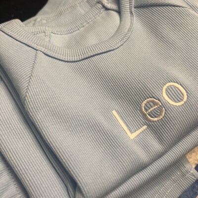 Summer Personalised Child Ribbed Sets Embroidered Kids Sets ...