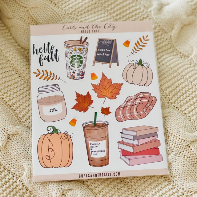 Hello Autumn Planner Stickers, Cozy Stickers, Aesthetic Stickers, Fall  Stickers, Seasonal Stickers, Autumn Stickers, Pumpkin Stickers DC019 