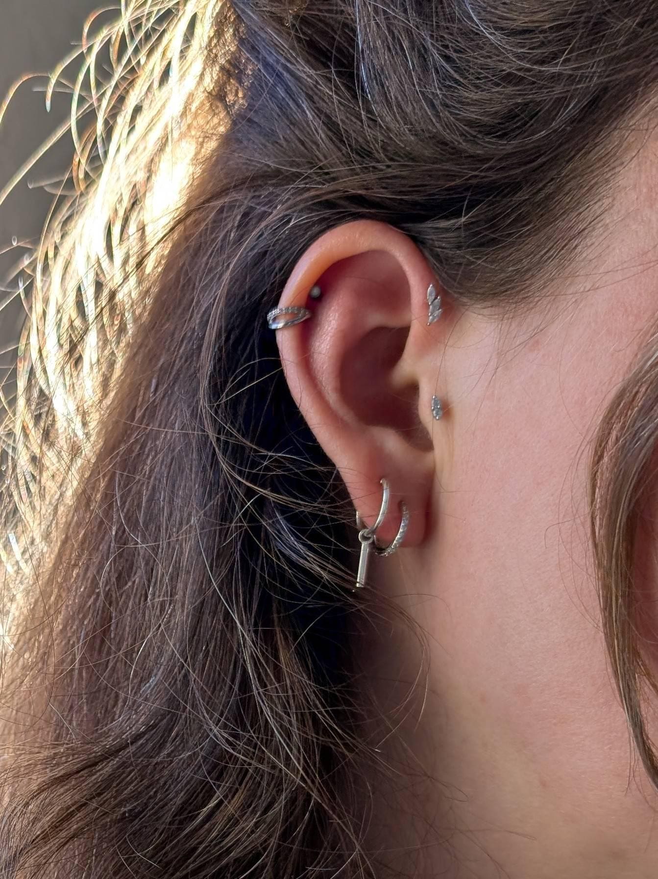 20G/18G/16G Seamless Gold Conch Clicker Paved Cartilage Gold Hoop Earrings • 925 sterling silver • tragus helix hoops • gold cartilage hoop