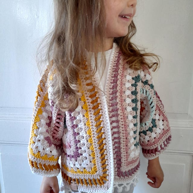 US & NL Crochet Pattern Indian Summer Hexa Cardigan by Annah