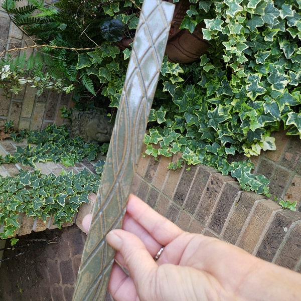 Handmade Light Blue Raku Clay Tile: Botanical Imprint Backsplash - Etsy