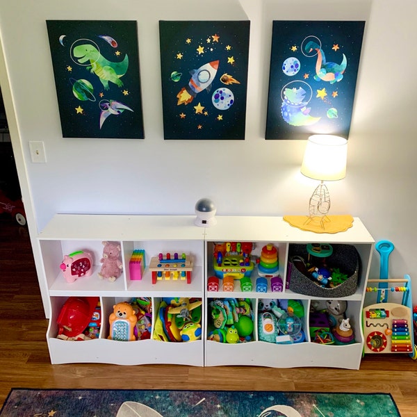 Set of 3 Dinosaur Nursery Prints, Dinosaur Wall Art, Watercolor ...