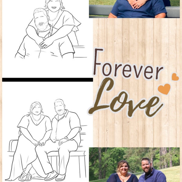 Custom Single Line Personalized Drawing, Custom One Line Drawing , One Line Portrait ...