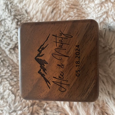 Personalized Wedding Ring Box Custom Wood Ring Box Engagement - Etsy