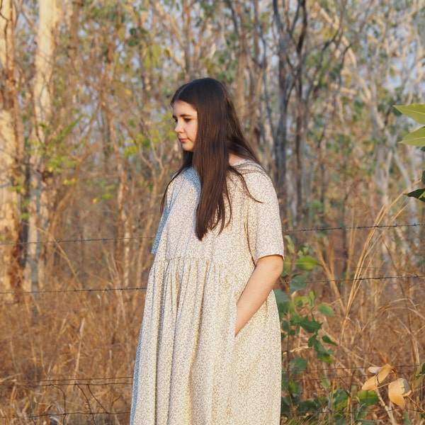 Women's Dress Sewing Pattern, Beginner Friendly Linen Dress PDF Pattern