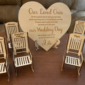 Wedding Day Remembrance Memorial Set Personalized Chairs for - Etsy