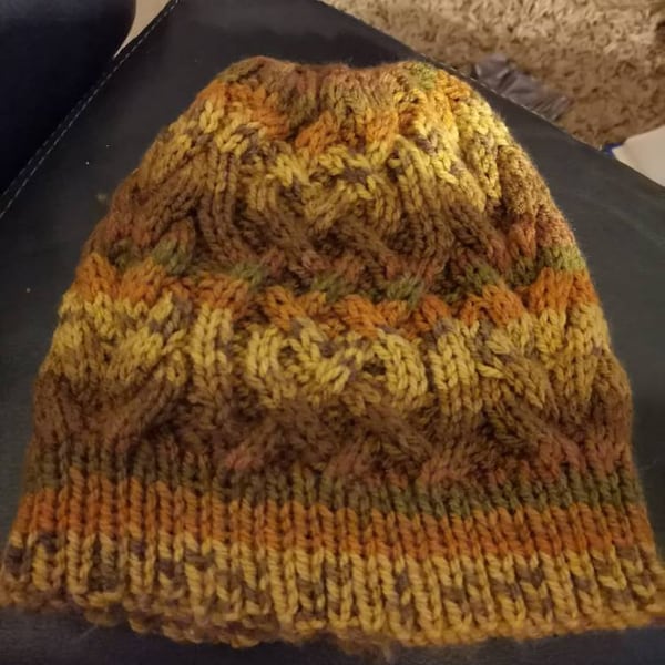 KNITTING PATTERN X Knit Hat Pattern, Cable Knit Hat Pattern, Men and ...