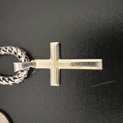 Mens Sterling Silver Domed Cross Pendant Only - Etsy