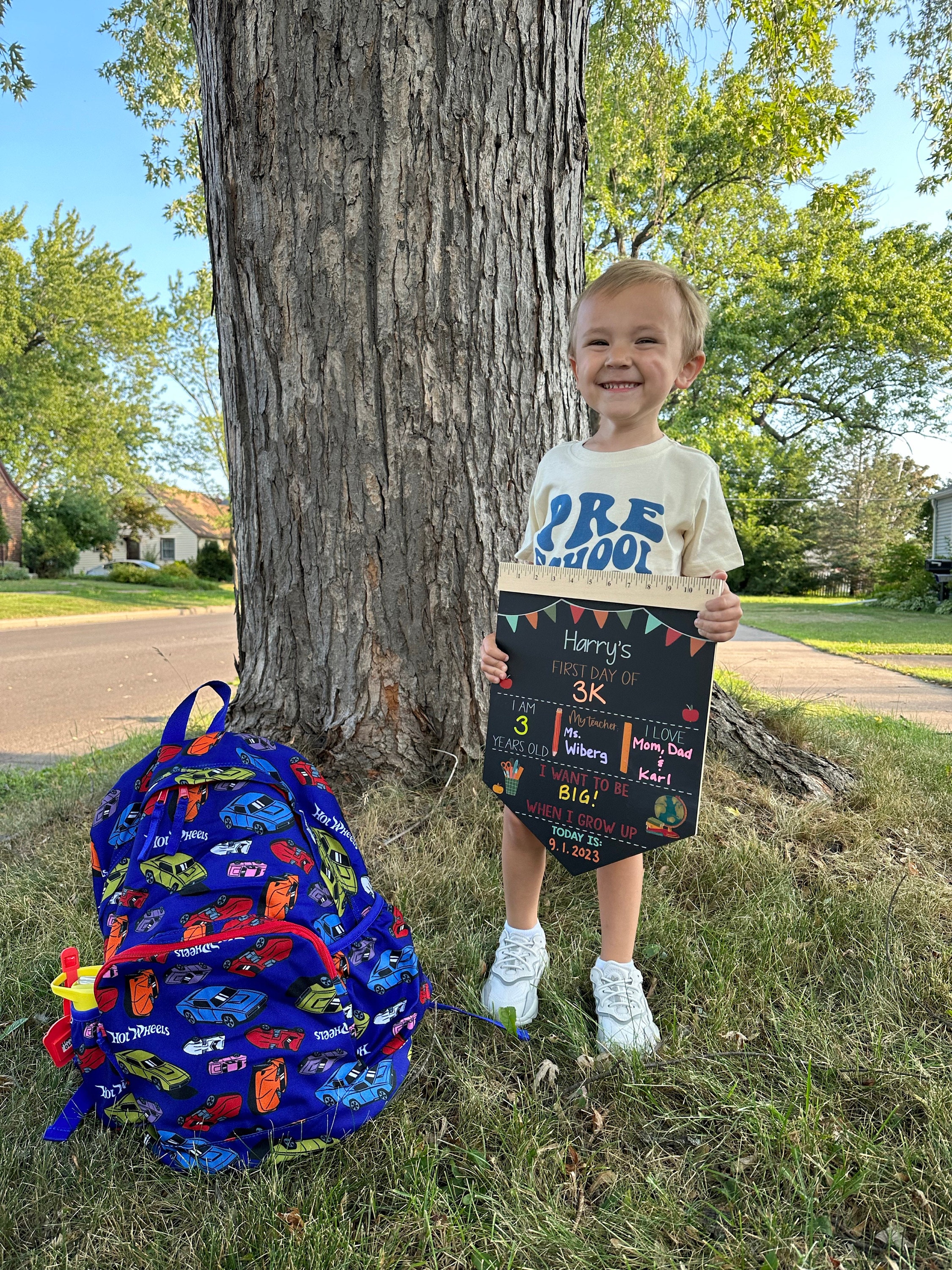 First Day of School Sign, Back to School Chalkboard, Reusable 1st Day Board, Last Day, Kindergarten, First Grade, Preschool, Ruler, BloomOwl