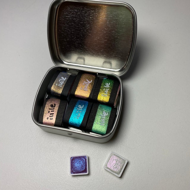自家製絵の具 Labradorite Genuine ハーフパン エメラルドティール水彩絵の具 ハーフパン - Etsy 日本