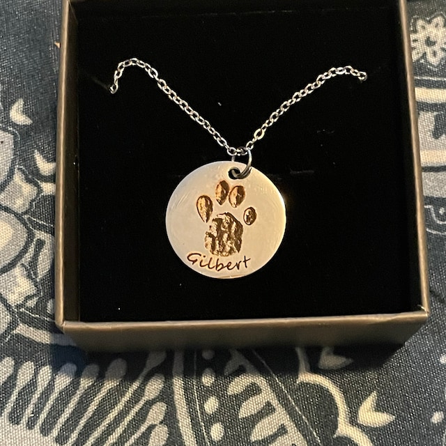 Paw Print Necklace Custom Pet Nose Print Digital File, Cat Dog