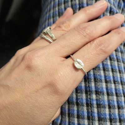 Sterling Silver Natural Sea Shell Ring bohemian Ring boho - Etsy