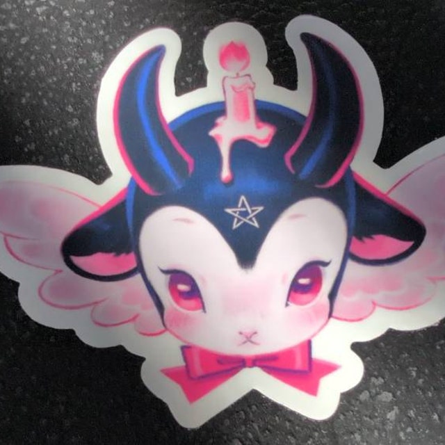 Baby Baphomet Car Magnet - 5" Pastel Artwork Flexible Vinyl Bumper Sticker
