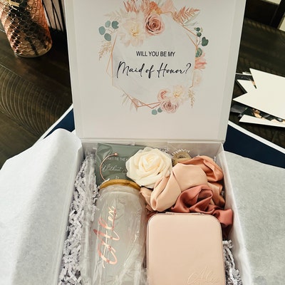 Bridesmaid Proposal Box Personalized Gift Blush Will You Be My ...