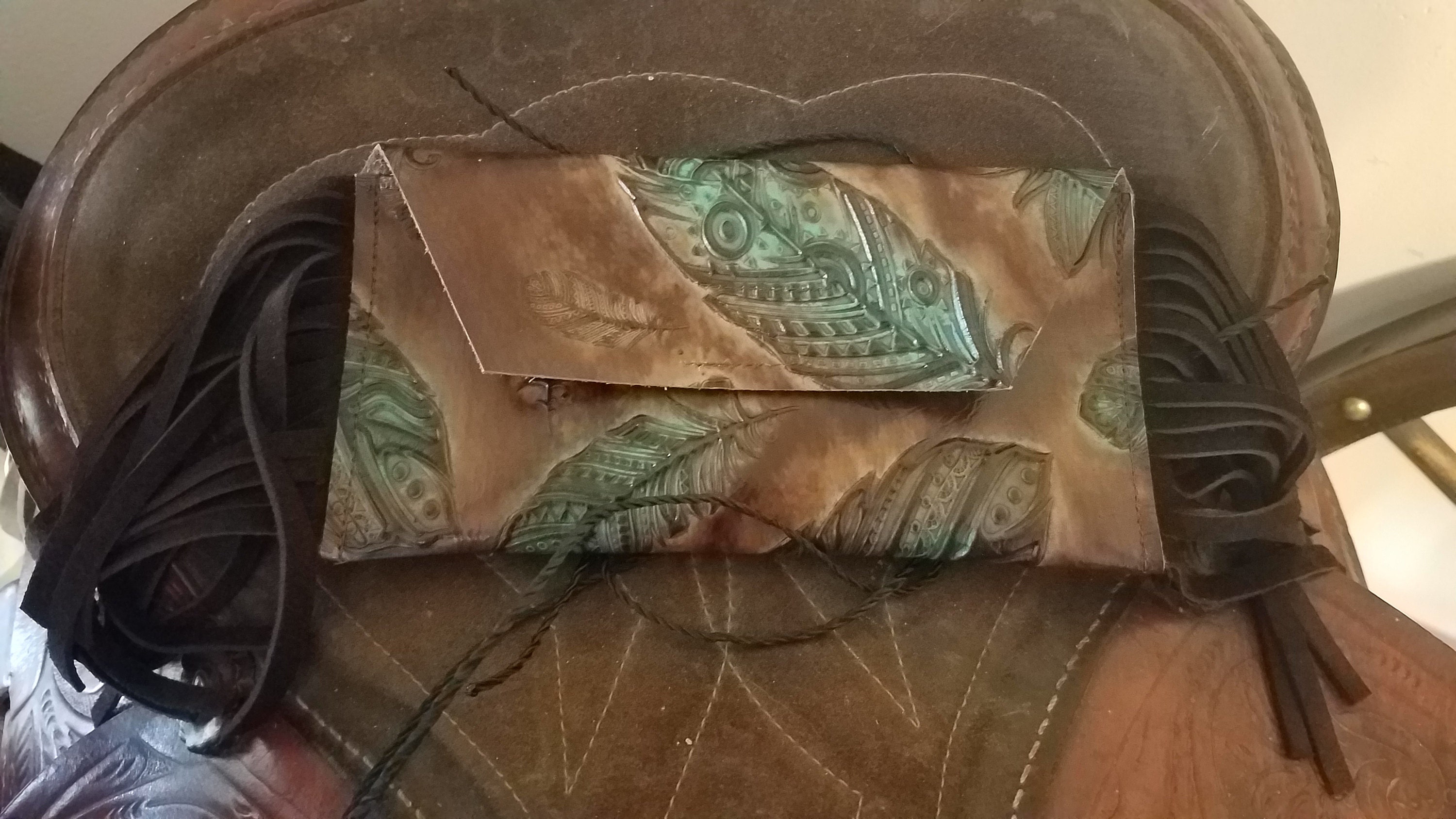 Leather Saddle phone holder Saddle sack Pommel bag phone pouch Western phone case