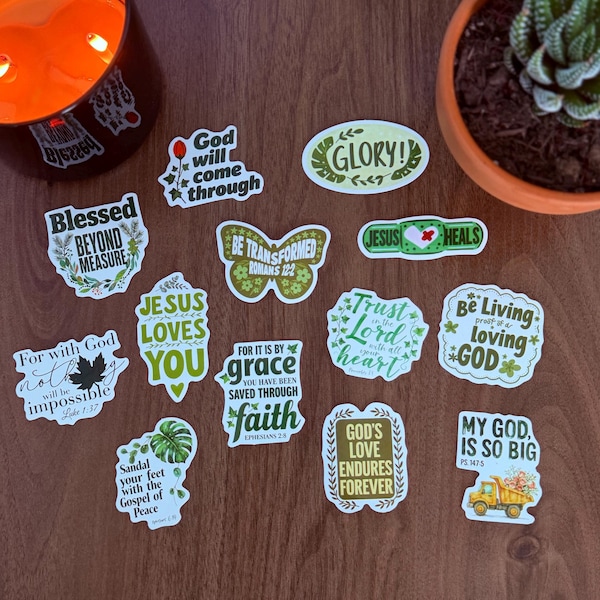 Faith Sticker Pack Bible Verse Waterproof Stickers Christian Journaling ...