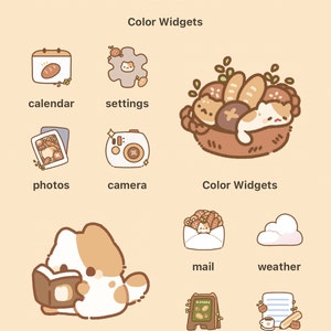 Cute Cat Bakery Neutral Icon Set Ios & Android App Icons 