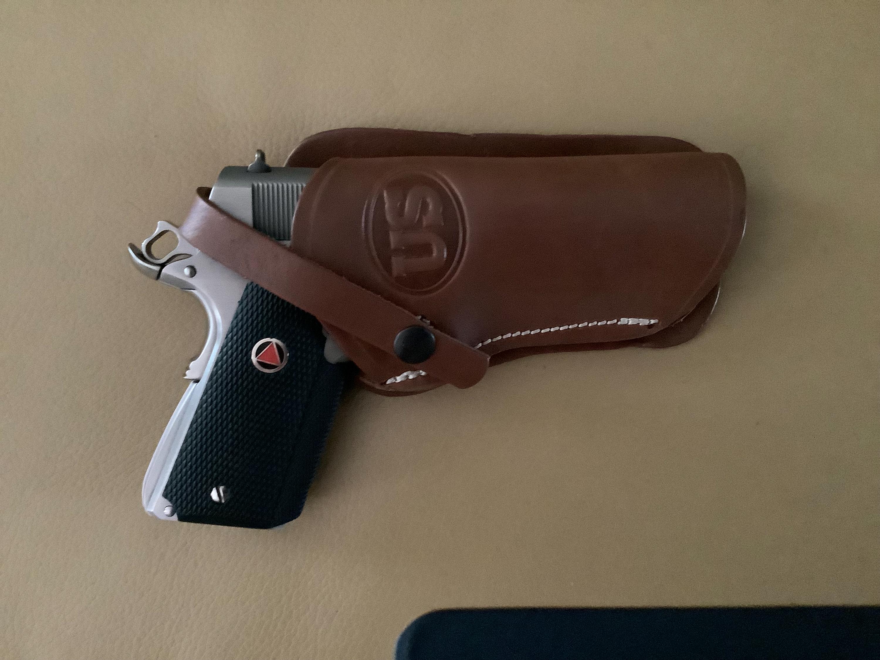 Western Leather Wild Bunch Style Holster Fits Colt Springfield Ruger RIA Remington Taurus 45 Model 1911