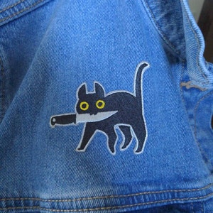 Knifecat Embroidered Patch - Etsy