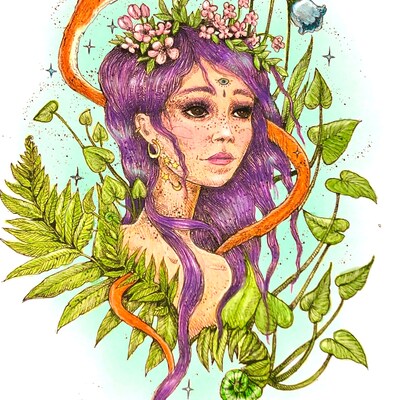 High Priestess A4 Digital Coloring Page by Karolina - Etsy