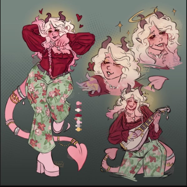 FULL REF SHEET // Custom Character Design Reference Sheet Commission ...