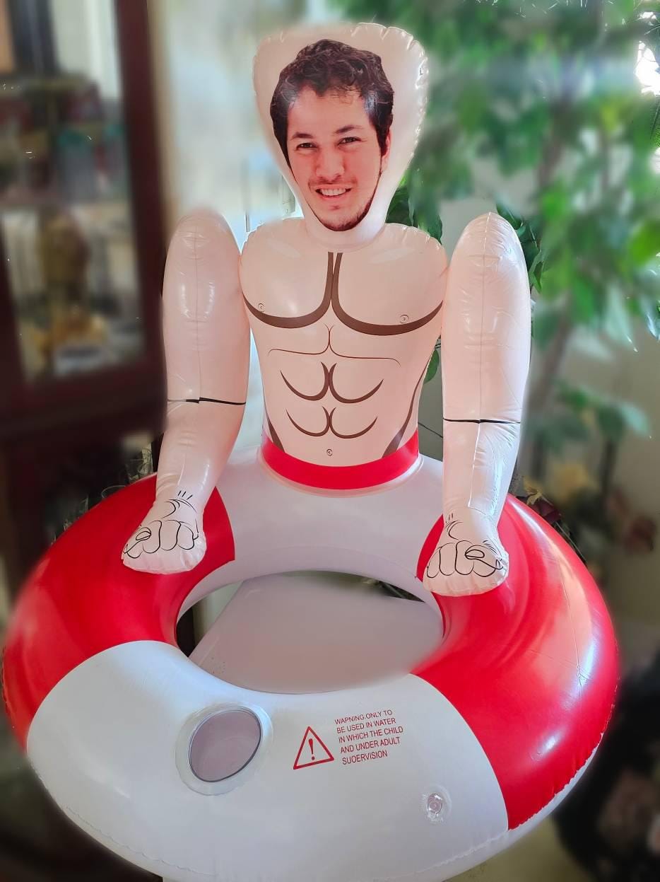 Bachelorette Blow Up Doll Party Favor, Bride Float, Blow Up Doll, Bachelorette Trip Decor, Bride Float, Blow Up Husband, Groom Face Float