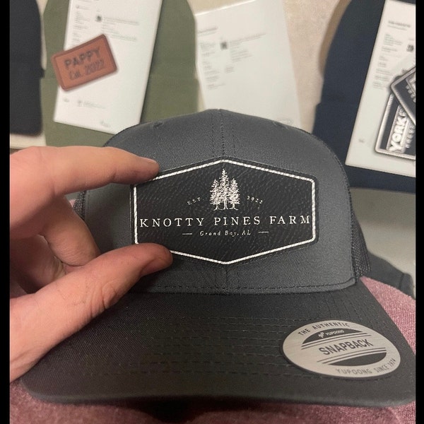 Custom Leather Patch Trucker Hat | Personalized Hat With Custom Logo | Custom Company Logo ...