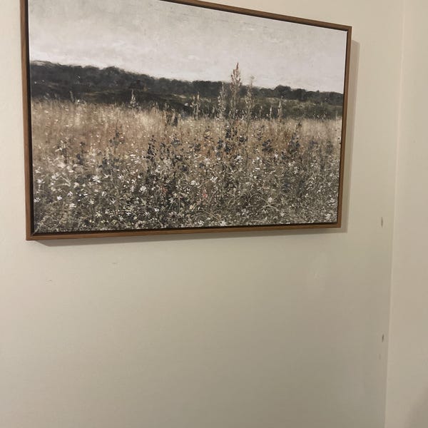 Landscape Wall Art Wildflower Field Oil Painting Large Wall Art Print ...