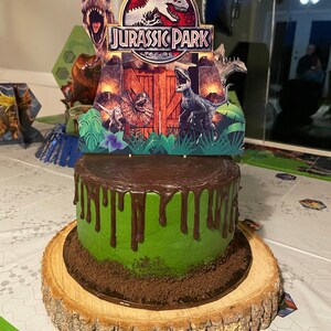 Jurassic Dinosaur Cake Toppers Centerpiece Personalized Custom Etsy