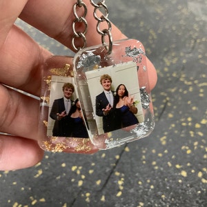 Personalized Photo Heart Keychain customize W/your Photo, Resin Photo ...