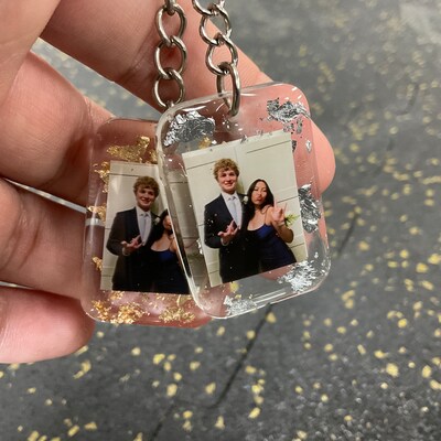 Personalized Photo Heart Keychain customize W/your Photo, Resin Photo ...