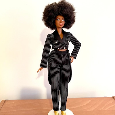 Black Tailcoat and Pants for Curvy Barbie Doll - Etsy