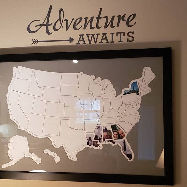 Wall Decal Quote - Adventure Awaits Arrow Vinyl Wall Decal - Travel ...