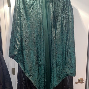 Wizard Emerald GREEN Velvet Robe With Hood Sleeves , Halloween Fashion ...